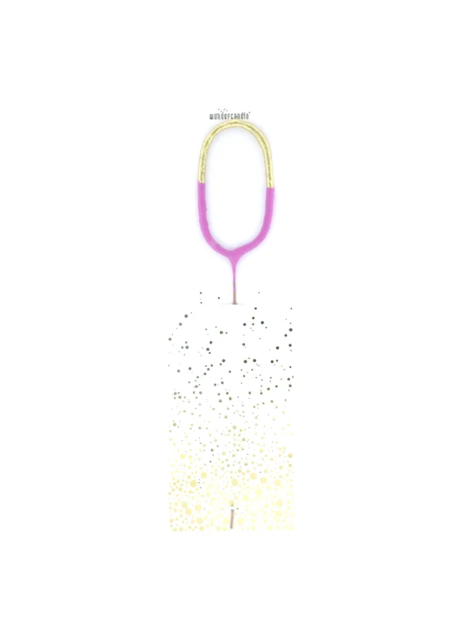 Wondercandle Bicolor 2-Tone Gold Pink Celebration Candle Number 0 Decorative Cake Topper for Birthdays Anniversaries Parties Elegant Personalized Gift German Made